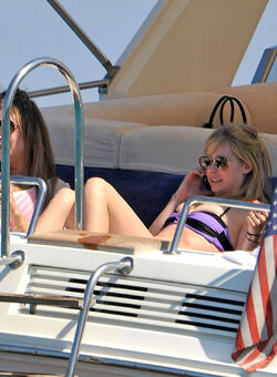 Avril Lavigne in bikini candids on a yatch in St. Tropez
